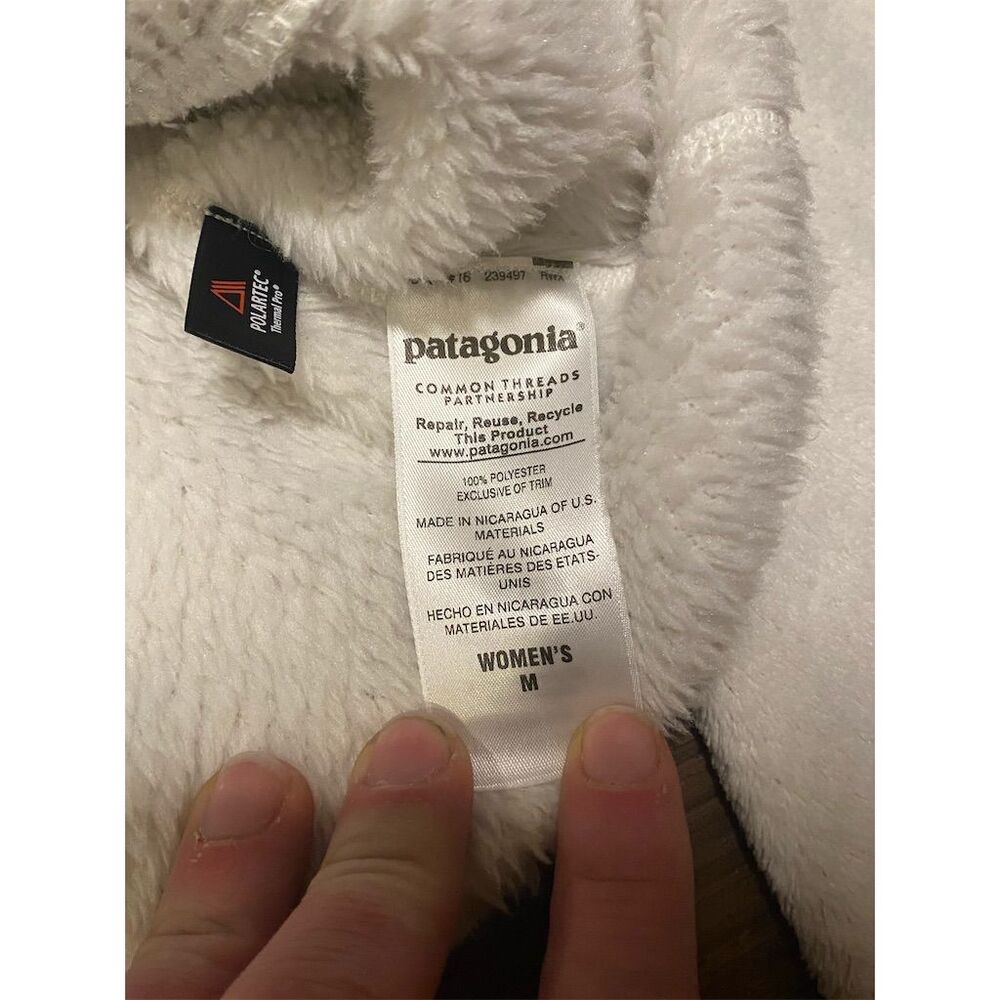 Patagonia Women's Snap-T Re-Tool Polartec Fleece Pullover Jacket Cream Size M - Picture 4 of 9